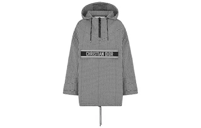 DIOR FW22 Plaid Drawstring Jacket Black