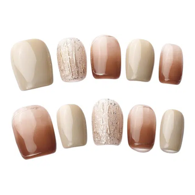 计轩 猫眼显白  穿戴甲 短梯琥珀色渐变