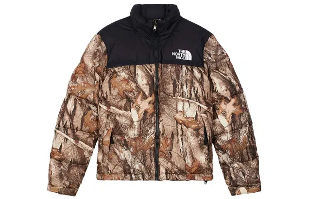 The North Face 1996 Series Leaf Print Down Jacket Brown