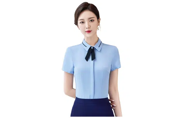 唐娜姿兰 新款工作服短袖衬衫 女款