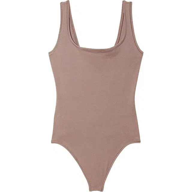 Victoria's Secret PINK BASE COTTON BODYSUIT Iced Coffee