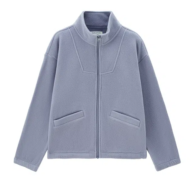 佐丹奴 纯色时尚立领针织百搭简约长袖夹克外套 女款