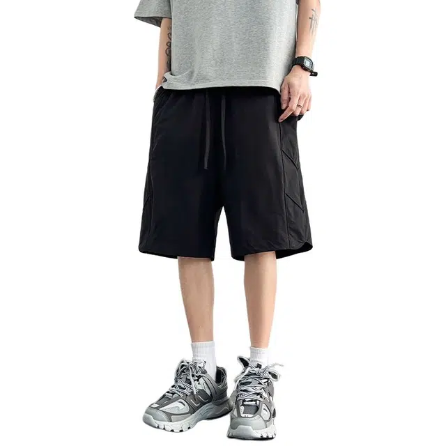 【dme】 美式时尚潮牌纯色宽松五分裤休闲短裤 男女同款