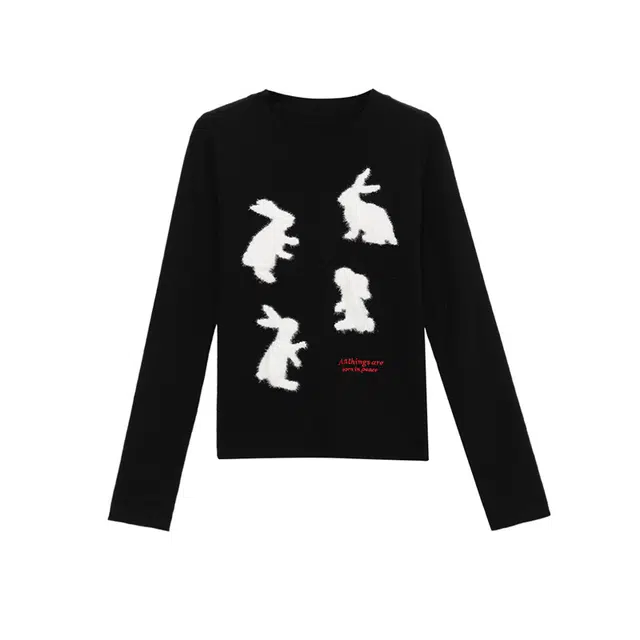 柏黛妃 美式复古修身内搭短款打底衫长袖针织衫 女款