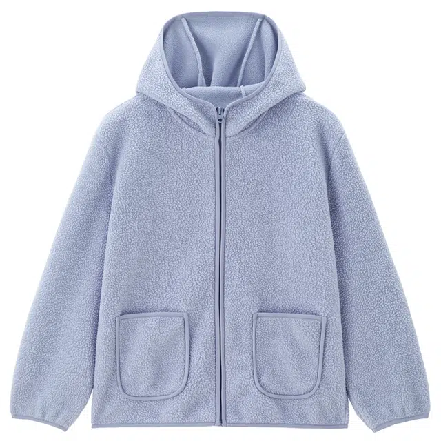 佐丹奴 纯色贴袋连帽针织休闲长袖夹克外套 女款