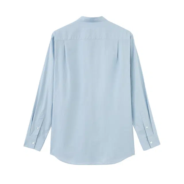 丹宁哲学 宽松日常百搭纯色时尚舒适长袖衬衫 男款 牛仔蓝