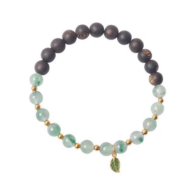 喜宝春花 树叶  诸事喜乐国风小众新中式复古新中式百搭福禄吉祥时尚百搭好运 非洲翠 手串 男女同款情侣款