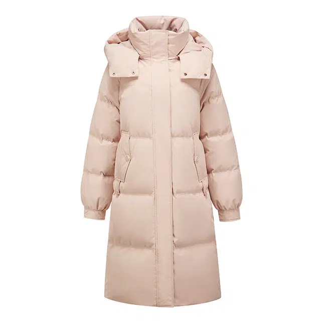 雅鹿 纯色加厚中长款长袖羽绒服 女款