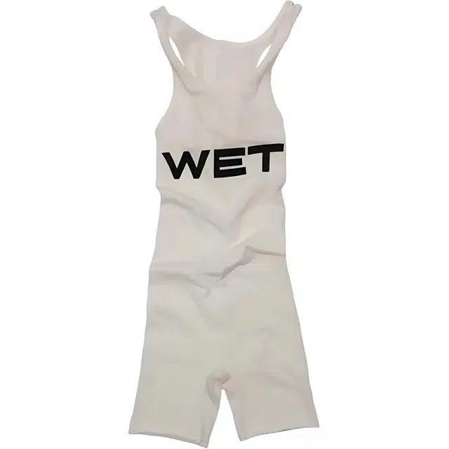 YEEZY Letter Print Sleeveless Bodysuit Ivory