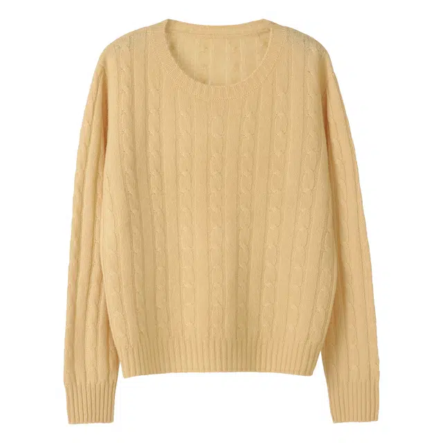 法儿家 心情特调秋冬季纯色圆领针织衫毛衣 男女同款