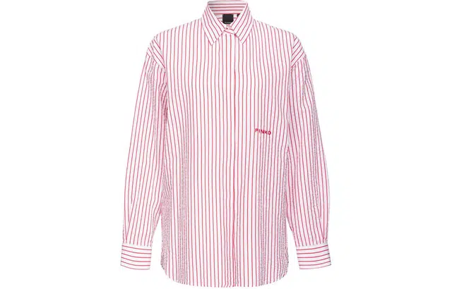PINKO SS24 Striped Seersucker Shirt