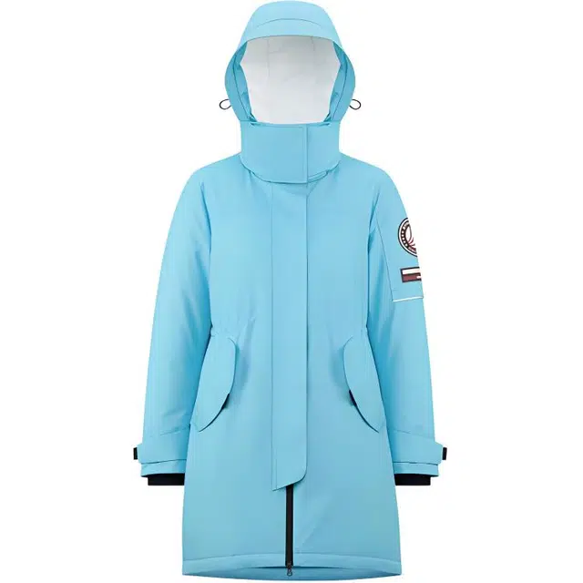 波司登 撞色徽章可脱卸帽拉链宽松中长款厚款长袖羽绒服 女款