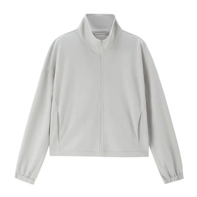 佐丹奴 纯色立领短款通勤百搭舒适长袖夹克外套 女款