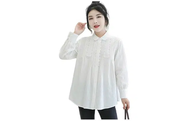 恒源祥 纯色纽扣休闲长袖衬衫 女款