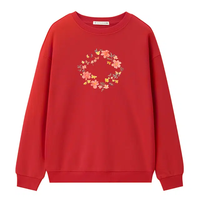 佐丹奴 碎花联名时尚创意甜美风印花卫衣 女款