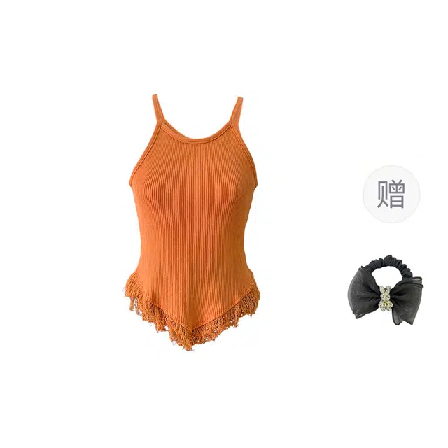 雾闪闪 小众流苏不规则舒适百搭吊带 女款