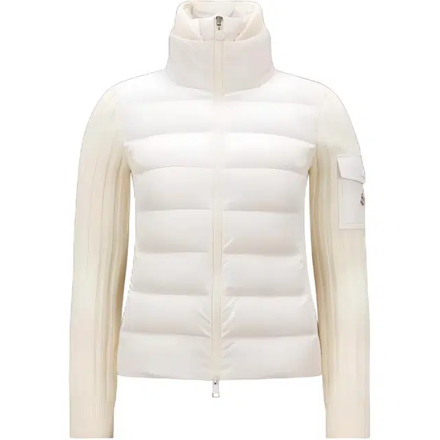 Moncler Padded Wool Cardigan Logo