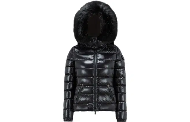 Moncler FW23 Logo Hooded Down Jacket Black