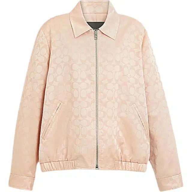 COACH SS24 Logo Print Zip Jacket Petal Pink
