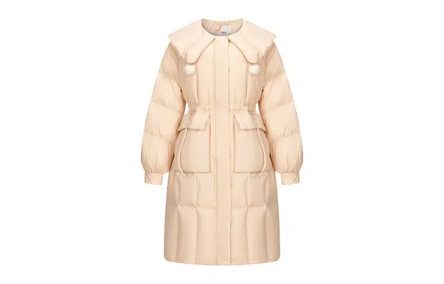 艾莱依 大翻领长款保暖甜美舒适长袖羽绒服 女款