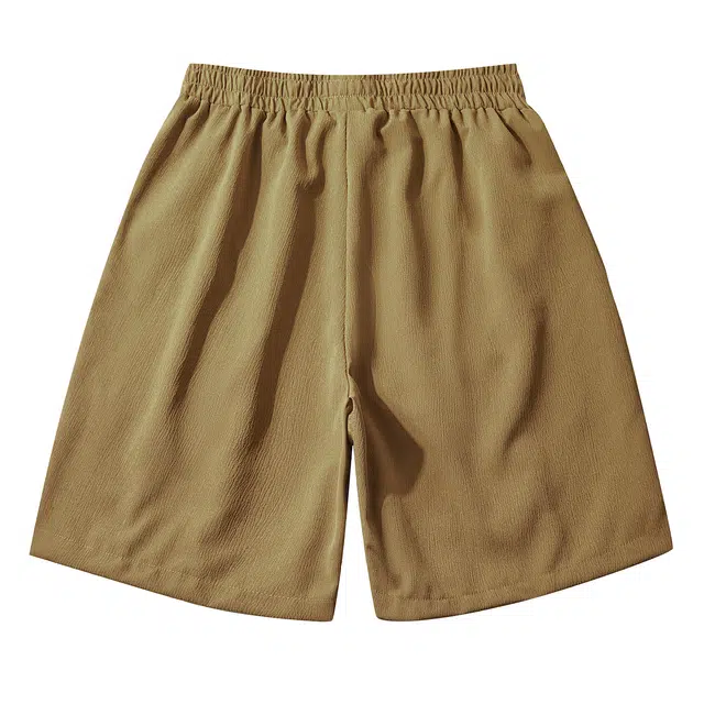 纳趣 字母印花运动宽松时尚棉感褶皱透气速干五分休闲短裤 男女同款