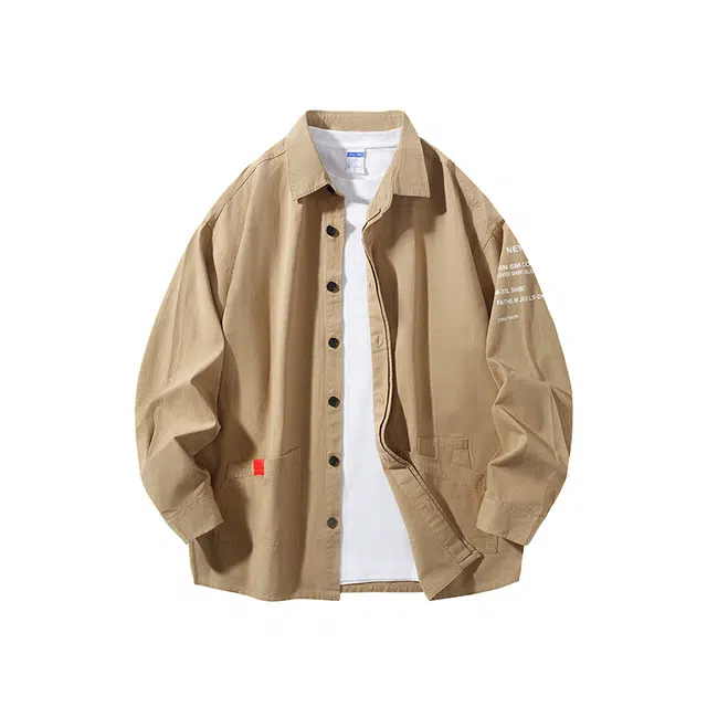 红蜻蜓 百搭工装风衬衣通勤外穿叠穿基础款时尚休闲外套衬衫 男女同款