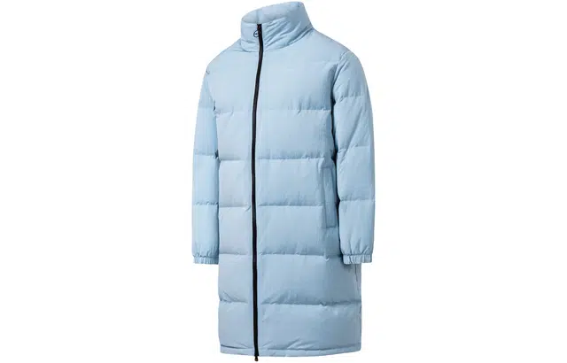 鸿星尔克 印花加厚保暖防寒羽绒服 女款 晨雾蓝