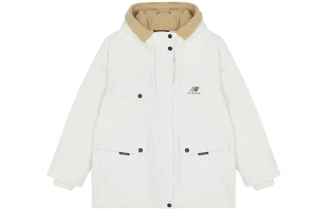New Balance FW22 Logo Print Down Jacket White