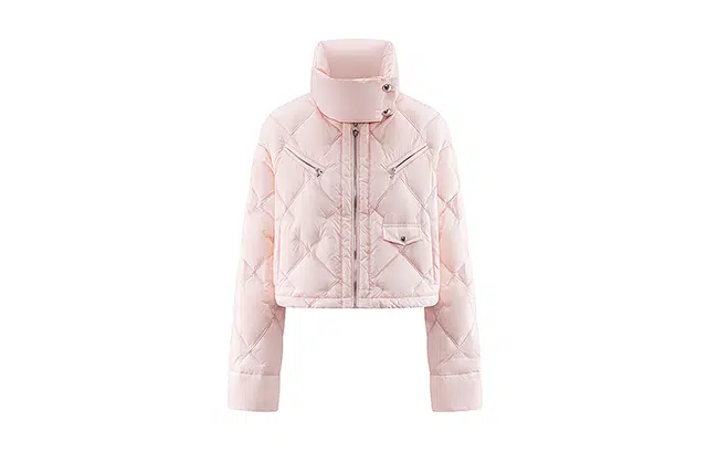 艾莱依 机车风短款纯色保暖时尚简约轻薄长袖羽绒服 女款