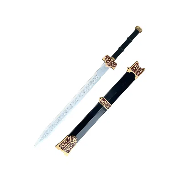 天予小镇 古代汉剑宝剑软胶材质刀剑兵器 大号拔刀剑 成品模型