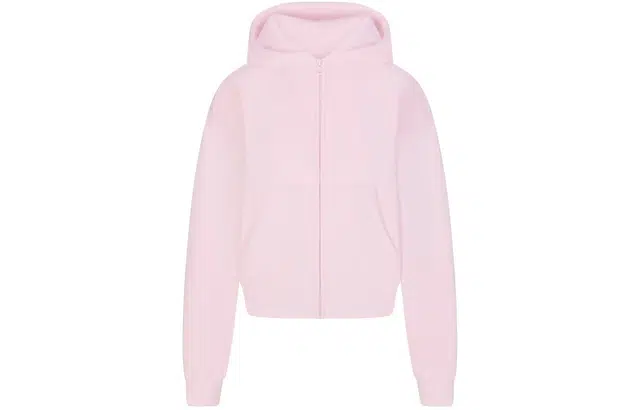 SKIMS SS24 COTTON FLEECE CLASSIC ZIP UP HOODIE CHERRY BLOSSOM