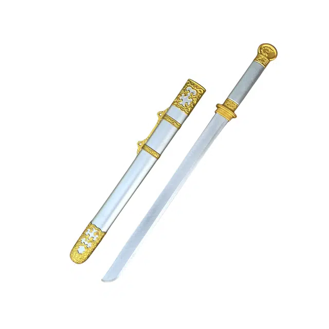 天予小镇 古代汉剑宝剑软胶材质刀剑兵器 大号拔刀剑 成品模型