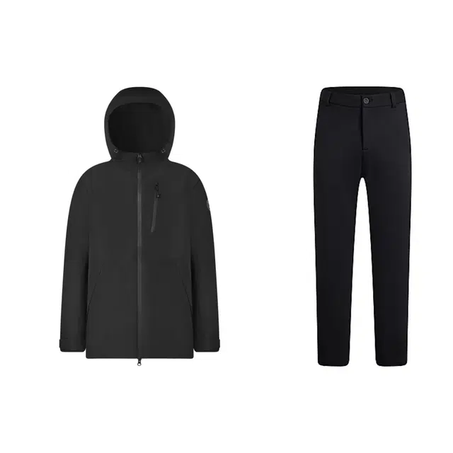 波司登 透气纯色长袖上衣直筒时尚长裤休闲运动套装 男款 黑色