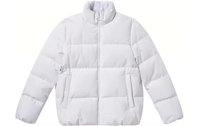 乔丹 字母印花立领长袖羽绒服外套 女款 乔丹白