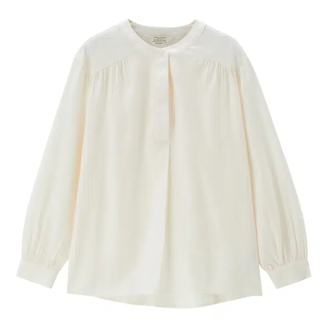 佐丹奴 圆领时尚舒适百搭休闲长袖衬衫 女款