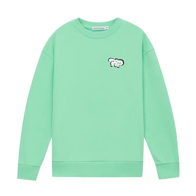 美特斯邦威 卡通印花圆领套头长袖卫衣 女款