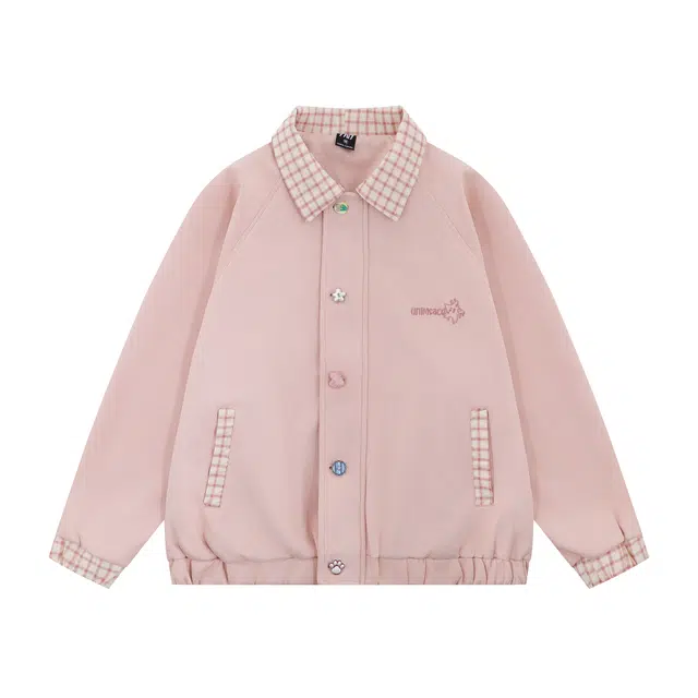 哒头下雨不愁 宽松复古格子元素长袖上衣夹克外套 男女同款