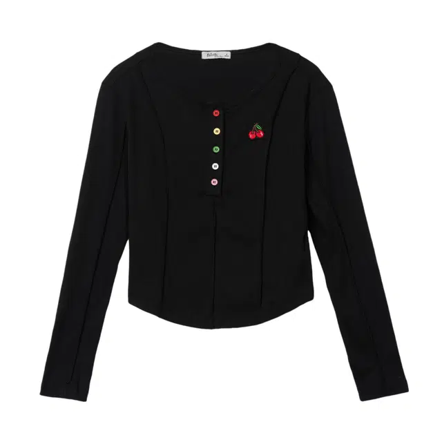 法文箱子 舒适圆领简约针织衫 女款 黑色