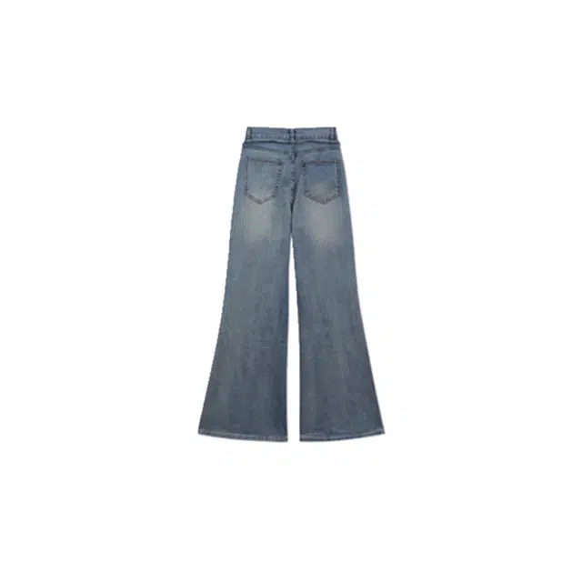 木清清 设计感腰绳时尚复古高腰微喇阔腿裤牛仔裤 女款