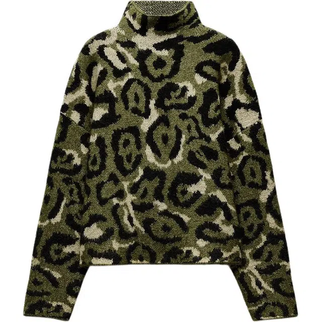 ZARA Animal Jacquard Pullover Knit