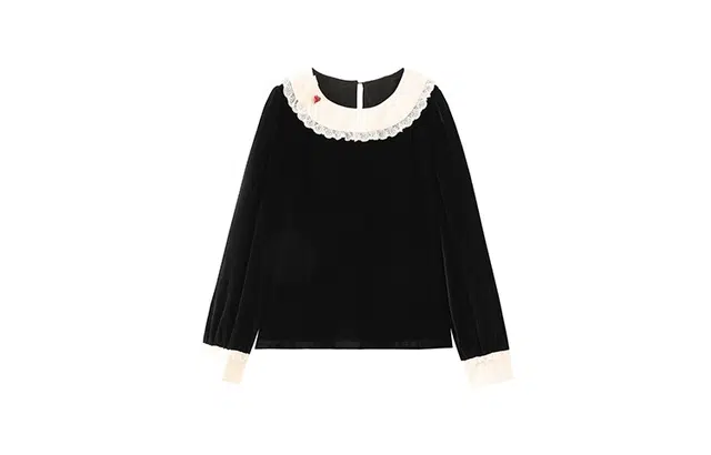 花栗鼠小姐 宽松套头丝绒长袖衬衫 女款 上衣 爱丽丝童话