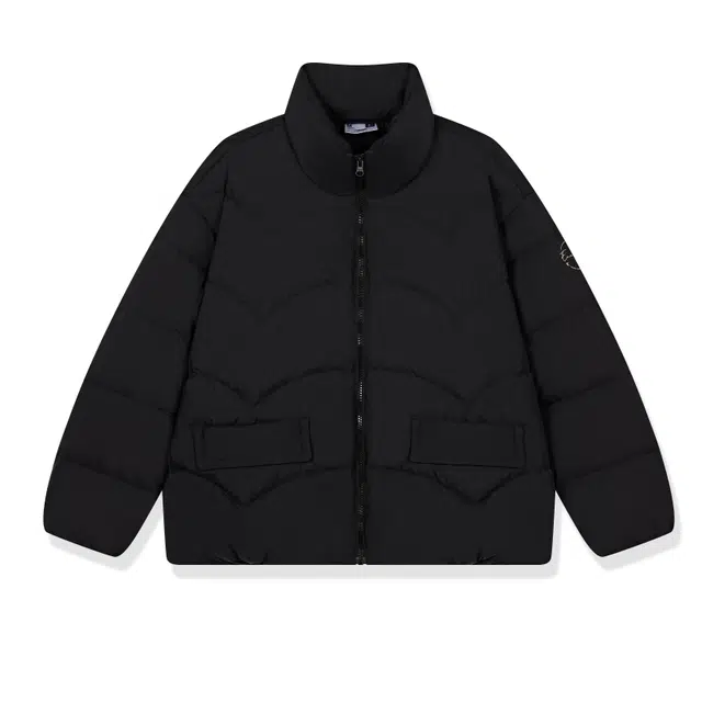 乔丹 休闲保暖抗静电纯色立领羽绒服 女款 黑色