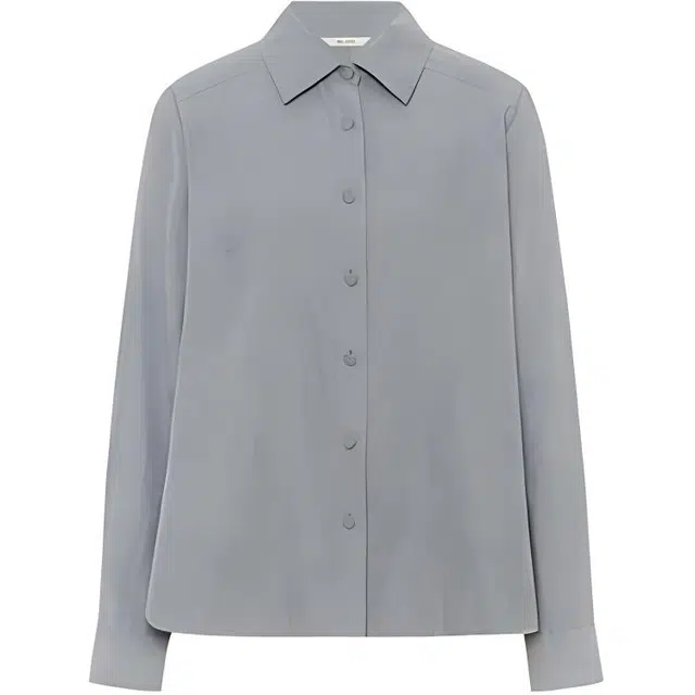 美洋 立裁通勤百搭长袖衬衫 女款 雾蓝色