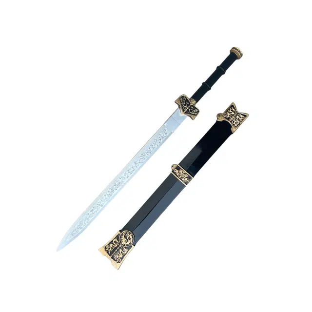 天予小镇 古代汉剑宝剑软胶材质刀剑兵器 大号拔刀剑 成品模型