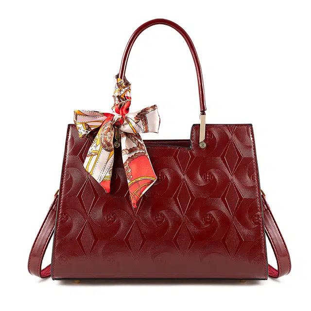 维尼奥 经典复古气质精致日常百搭大气时尚 合成革 单肩斜挎手提包 女款 红色