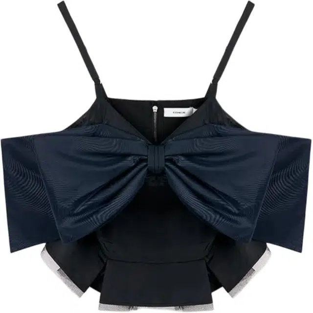 COACH SS24 Bow Zip Tank Black