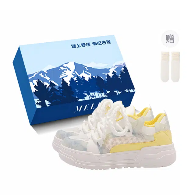 小鹿米利 合成革 时尚潮流 防滑透气 低帮 板鞋 女 蓝色