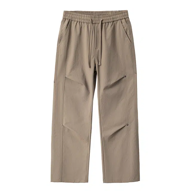 帝狼牛 简约百搭美式宽松抽绳纯色运动工装裤休闲裤 男女同款