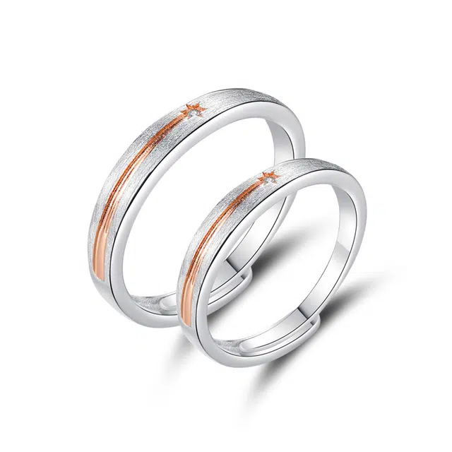 希缘 许愿流星 简约百搭轻奢小众高级感星星 合金 戒指 男女同款情侣款