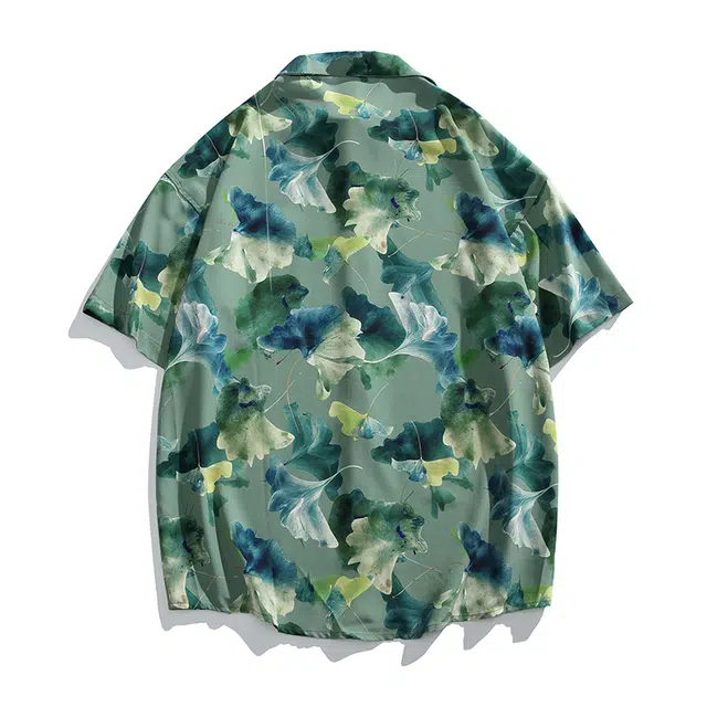 【dme】 时尚休闲冰感透气翻领短袖衬衫 男女同款 圣托里尼绿